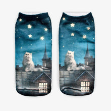 3D Printed Low Cut Ped Socks Cute Kawaii Cartoon Cat Animal Funny Short Socks For Women Girls 9 Colors J4U66