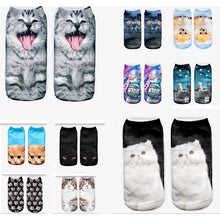 3D Printed Low Cut Ped Socks Cute Kawaii Cartoon Cat Animal Funny Short Socks For Women Girls 9 Colors J4U66