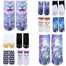 3D Printed Low Cut Ped Socks Cute Kawaii Cartoon Cat Animal Funny Short Socks For Women Girls 9 Colors J4U66