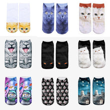 3D Printed Low Cut Ped Socks Cute Kawaii Cartoon Cat Animal Funny Short Socks For Women Girls 9 Colors J4U66