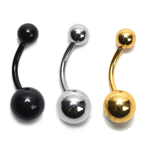 3Pc3 Colors Piercing Navel medical Stainless Steel Ball Belly Button Rings Body Jewelry  J4U66