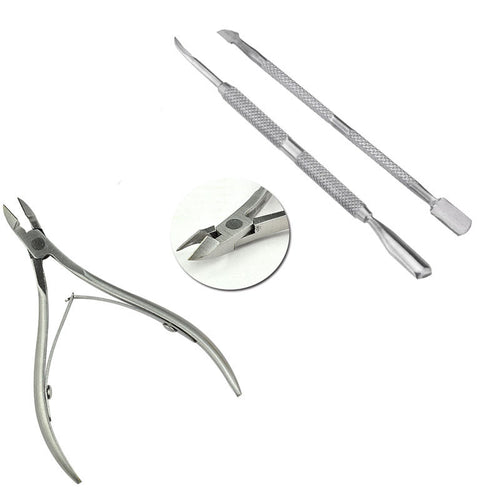 3pcs cuticle manicure scissor stainless steel nippercutter nail art clipper tool for trim dead skin and hangnail J4U66