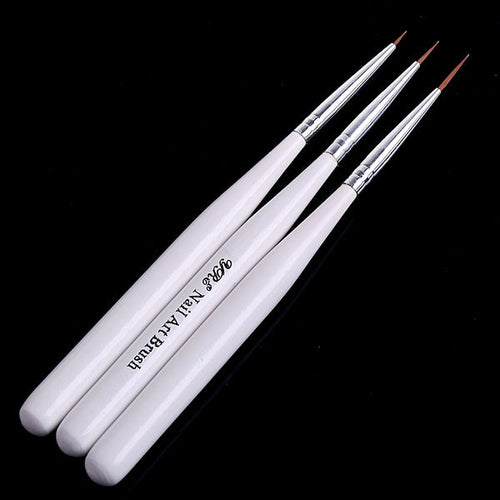 3pcs nail art brush acrylic uv gel nail false tips builder brush pen J4U66