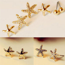 3pairs/bag Starfish Shaped Earrings For Women Stud Earring Brincos Earing Earings Jewelry  J4U66