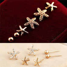 3pairs/bag Starfish Shaped Earrings For Women Stud Earring Brincos Earing Earings Jewelry  J4U66