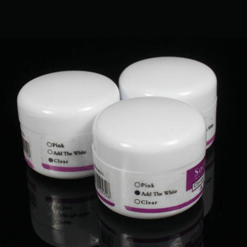 3pc 3 in1 Pink Clear White Crystal Polymer Powder Acrylic Nail Art Tips Glue J4U66