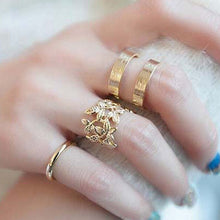 3pcs/ lot Punk Metal Gold/Silver Leaf Rings For Women Hollow Out Leave Band Midi Finger Knuckle Ring Set J4U66