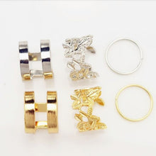 3pcs/ lot Punk Metal Gold/Silver Leaf Rings For Women Hollow Out Leave Band Midi Finger Knuckle Ring Set J4U66