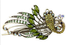4.7x2.3 inch Lovely Peacock Hair Clip Women Hair Clips Blue Hairpin Vintage Rhinestone Jewelry J4U66