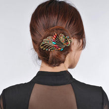 4.7x2.3 inch Lovely Peacock Hair Clip Women Hair Clips Blue Hairpin Vintage Rhinestone Jewelry J4U66