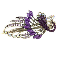 4.7x2.3 inch Lovely Peacock Hair Clip Women Hair Clips Blue Hairpin Vintage Rhinestone Jewelry J4U66