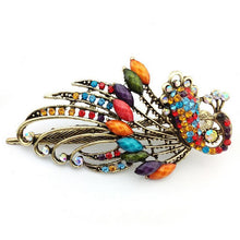 4.7x2.3 inch Lovely Peacock Hair Clip Women Hair Clips Blue Hairpin Vintage Rhinestone Jewelry J4U66