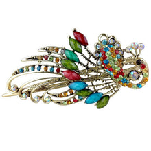 4.7x2.3 inch Lovely Peacock Hair Clip Women Hair Clips Blue Hairpin Vintage Rhinestone Jewelry J4U66