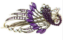 4.7x2.3 inch Lovely Peacock Hair Clip Women Hair Clips Blue Hairpin Vintage Rhinestone Jewelry J4U66