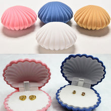 4 Colors Shell Velvet Earring Jewelry Storage Box Storage Boxes For Necklace ring earring J4U66