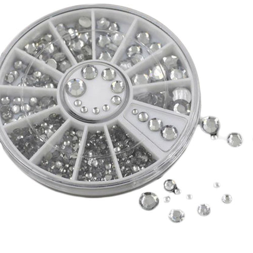 4 Size Nail Art 3D Crystal Transparent Diamante Rhinestone Crystal Nail Art Decal Tips Glitters Stickers Nail Art Decoration J4U66