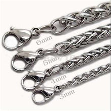 45cm man chain Black Stainless Steel Necklace 3 4 5 6MM Box Link Chain Men Necklaces Never Fade J4U66