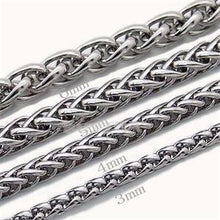 45cm man chain Black Stainless Steel Necklace 3 4 5 6MM Box Link Chain Men Necklaces Never Fade J4U66