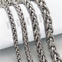 45cm man chain Black Stainless Steel Necklace 3 4 5 6MM Box Link Chain Men Necklaces Never Fade J4U66