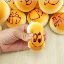 4CM Cute Smiley Face Bread Squishy Key Ring Charm/Mobile Phone Strap/Phone Charm/Bag Pendant J4U66