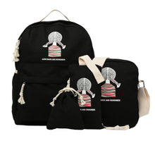 4pcs  girls backpack set bagpack women casual canvas korean school bags femme printing laptop back pack mochila feminina J4U66
