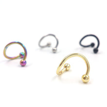 4PCS Different Colors Nose Piercing Unique Stainless Steel Twist Nose Lip Ring Nose Stud Body Piercing Jewelry For Women J4U66