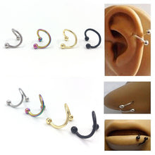 4PCS Different Colors Nose Piercing Unique Stainless Steel Twist Nose Lip Ring Nose Stud Body Piercing Jewelry For Women J4U66