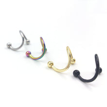 4PCS Different Colors Nose Piercing Unique Stainless Steel Twist Nose Lip Ring Nose Stud Body Piercing Jewelry For Women J4U66