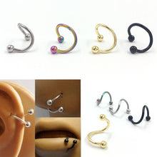 4PCS Different Colors Nose Piercing Unique Stainless Steel Twist Nose Lip Ring Nose Stud Body Piercing Jewelry For Women J4U66