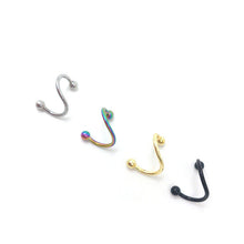 4PCS Different Colors Nose Piercing Unique Stainless Steel Twist Nose Lip Ring Nose Stud Body Piercing Jewelry For Women J4U66