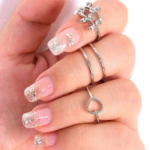 4pcs Cute Urban Crystal Plain Above Knuckle Wedding Party Ring Band Midi Ring Gold Silver Bague Femme J4U66