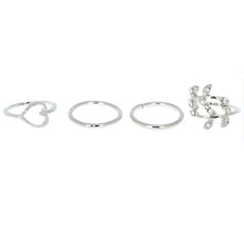 4pcs Cute Urban Crystal Plain Above Knuckle Wedding Party Ring Band Midi Ring Gold Silver Bague Femme J4U66