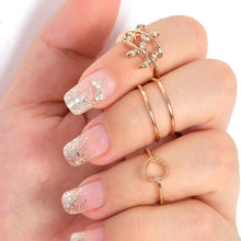 4pcs Cute Urban Crystal Plain Above Knuckle Wedding Party Ring Band Midi Ring Gold Silver Bague Femme J4U66