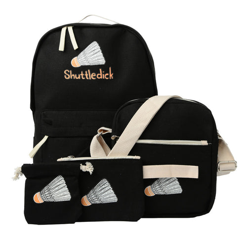 4pcs Korean Women Canvas Backpacks Woman Harajuku Laptop Backpack Shoulder School Back Bags for Teenage Girls Rugzak Vrouwen J4U66