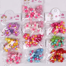 4pcs baby children cute cartoon hair rope multi-color Kids Flower Headdress Mix Hair Clips Hair Ropes J4U66