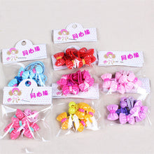 4pcs baby children cute cartoon hair rope multi-color Kids Flower Headdress Mix Hair Clips Hair Ropes J4U66