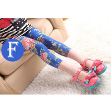 5~12 years baby kids stretch skinny leggings pants printed floral girls trousers J4U66