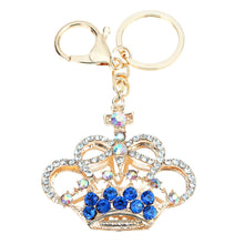 5color hollow out rhinestone keychain cute crown pendant car key ring couple key chain jewelry J4U66