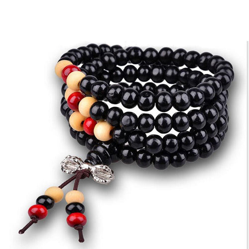 5 Colors 6mm 108 Prayer Bead Mala Multi-layer Bracelet Women Men Sandalwood Buddhist Buddha Meditation Bracelets J4U66