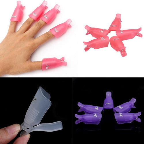 5pc Remover Gel Polish Nail Art Soakers UV Nail Degreaser Polish Wrap Tool Nails Remover Soak Off Cap Clip J4U66