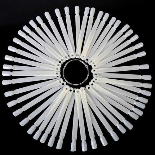 50 Pieces False Display Nail Art Fan Wheel Polish Practice Tip Sticks Design Decor SetJFY66