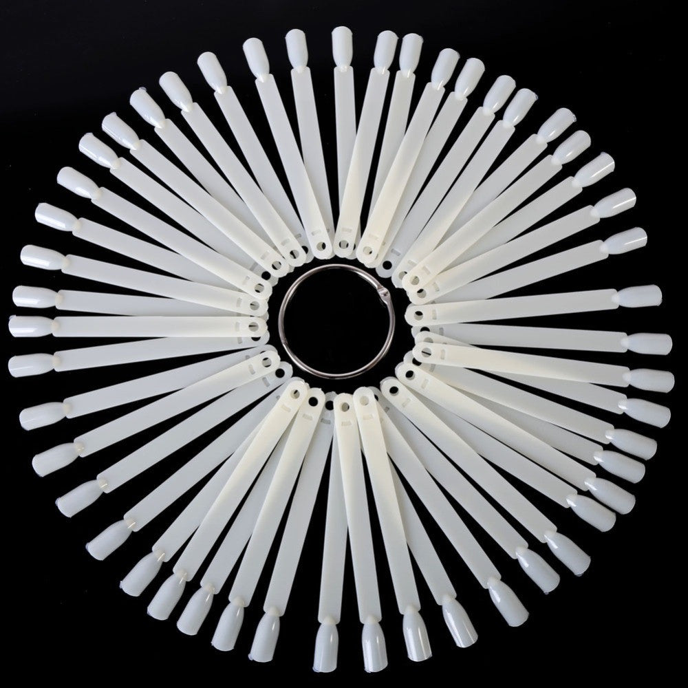 50 pieces false display nail art fan wheel polish practice tip sticks design decor set J4U66
