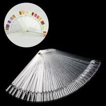 50 Pieces Natural / Transparent Nail Art False Tips Sticks Practice Display Fan Board Design Tools J4U66