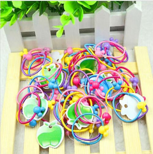 50Pcs Cartoon Animal Shape Elastic Hair Bands Baby Mini Rubber Band Hair Rope Ponytail Holder for Kids Girl J4U66