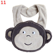 5 kinds kids baby bibs animals cotton saliva towel waterproof infant lunch bib J4U66