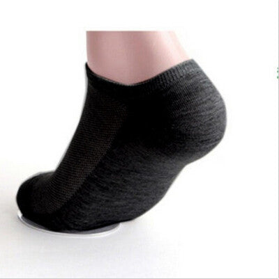 5Pairs  Solid Men's Casual Ankle Socks Mesh Breathable Thin Boat Socks For Man Black White Grey Colors J4U66