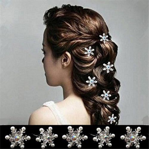 5Pcs Wedding Bridal Pearl Hair Pins Crystal Hair Stick Woman Pearl Flower Hair Clips Hair Jewelry Accessories J4U66
