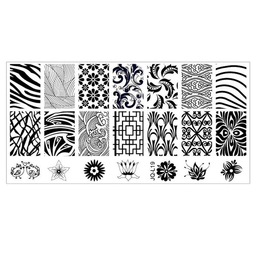 6*12cm Stainless Steel Nail Art Stamping Plates Geometric Sports Nails Template Stamp J4U66