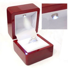 6*6.5 *5cm LED Jewelry Box Wedding Ring Box Case With LED Light Jewelry Display Ring Storage Box Red Color J4U66