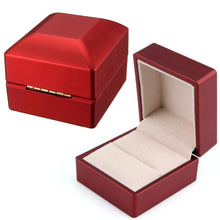 6*6.5 *5cm LED Jewelry Box Wedding Ring Box Case With LED Light Jewelry Display Ring Storage Box Red Color J4U66